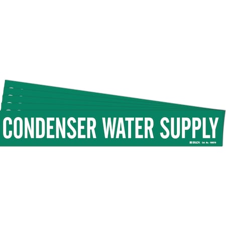 Brady CONDENSER WATER SUPPLY Pipe Marker Style 1HV Polyester WT on GN 1 per Card, 5 PK 106079-PK